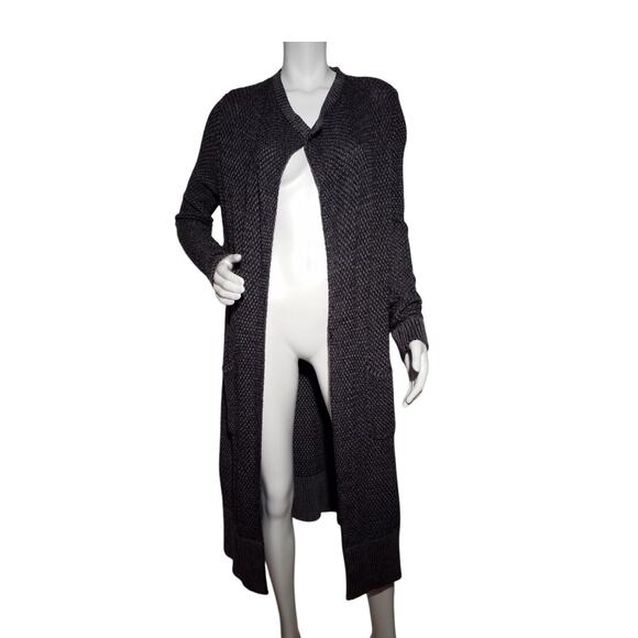 Cabi Lara Duster Cardigan Gray Black Knit Longline Sweater | Size M Style #3166 - Picture 1 of 8